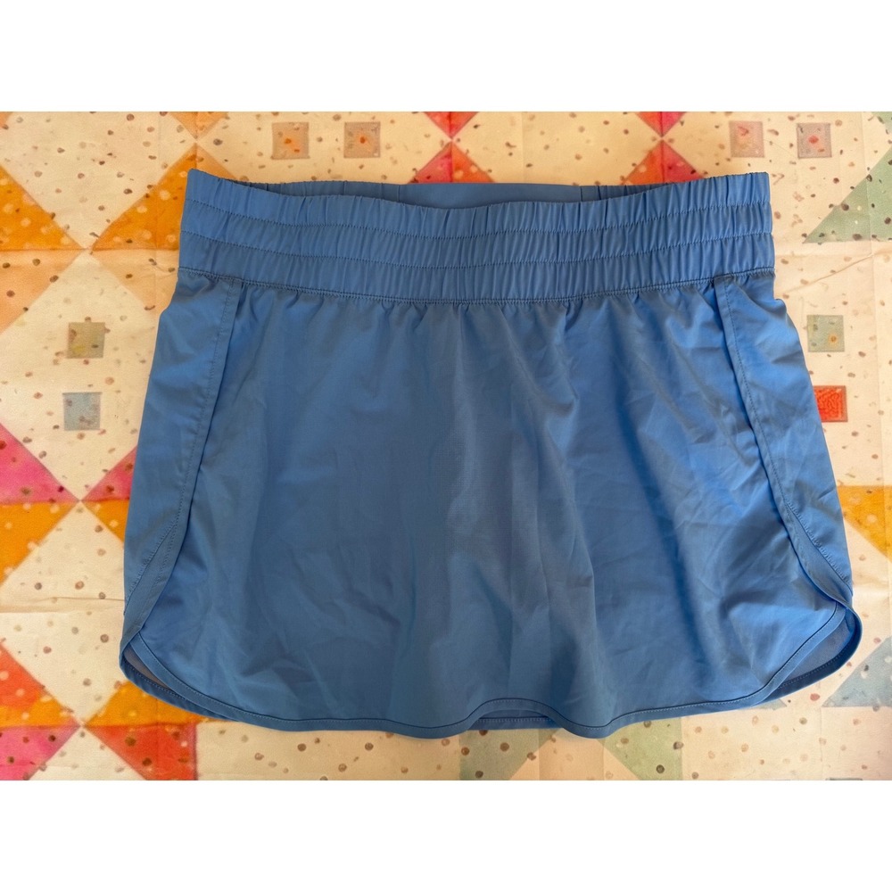Asics Womens Blue Running Skort Active Athletic Skirt with Built-in Shorts L